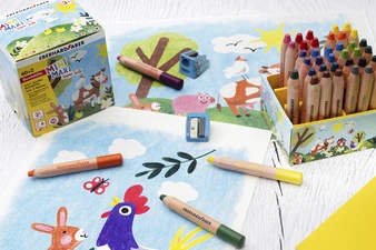 EBERHARD FABER Crayon de couleur 3 en 1 Jumbo MINI MAXI, 40