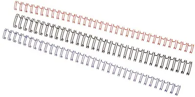 GBC Peigne à relier métal WireBind, A4, 21 boucles, 12 mm
