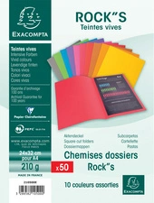 EXACOMPTA Chemises ROCK'S, A4, blanc