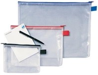 Rexel Sac à fermeture zip Mesh Bags, A6, PVC, noir