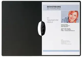 PAGNA Bewerbungsmappe "Swing", DIN A4, aus Karton, schwarz