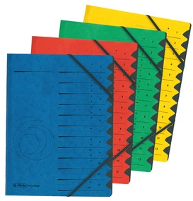 herlitz Trieur easyorga, A4, carton, 7 compartiments, bleu