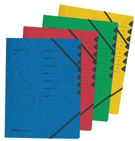 herlitz Trieur easyorga, A4, carton, 12 compartiments, rouge