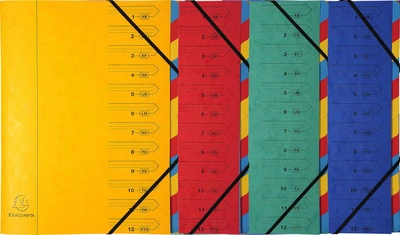 EXACOMPTA Trieur, A4, carton, 24 compartiments, rouge