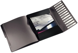 LEITZ Trieur Solid, A4, pp, 6 compartiments, rouge clair