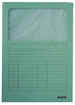 LEITZ Chemise à fenêtre, format A4, carton, bleu clair,
