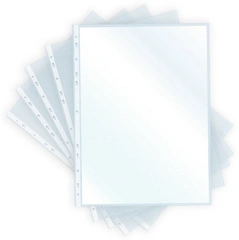 pavo Pochette perforée, A4, PP, 0,04 mm, transparent grainé