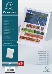 EXACOMPTA Pochette coin, A4, PP 0,12 mm, transparent grainé