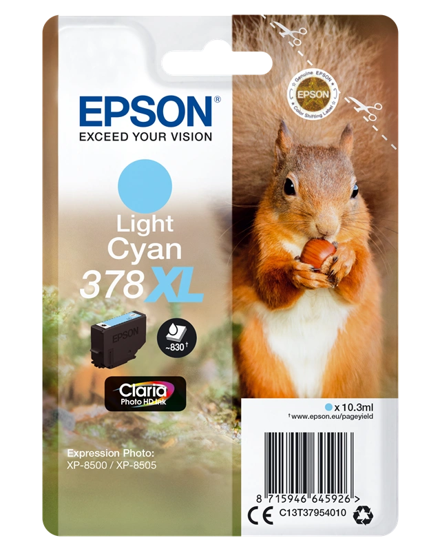 Epson 378XL Cyan (brillant) Cartouche d'encre (C13T37954010)