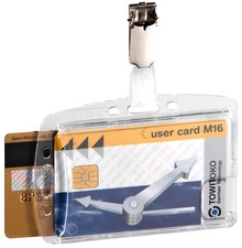 DURABLE Porte-badges avec clip DOPPELBOX, transparent