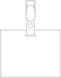 pavo Porte-badge, fermé en haut, avec clip, 60 x 90 mm