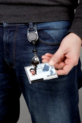 DURABLE Enrouleur "EXTRA STRONG", pour porte-carte, bleu