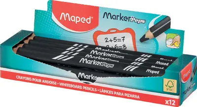 Maped Crayon ardoise Marker'Peps, présentoir de 12, noir