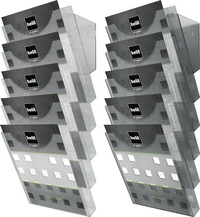 helit Porte-brochures mural "the grid wall" gris transparent