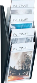 helit Porte-brochures mural "the arc", A4 portrait, argent