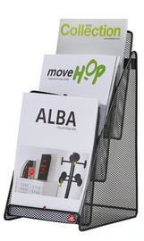 ALBA Porte-brochures de table "MESHPREZA5", A5 portrait,noir