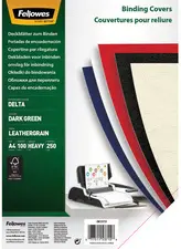 Fellowes Couverture pour reliure Delta, grain cuir, rouge