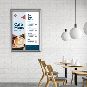EUROPEL Cadre porte-affiche premium, A2, 25 mm, argent