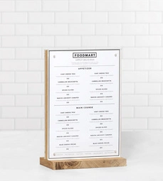 EUROPEL Présentoir de table Deluxe, A6 portrait, socle bois